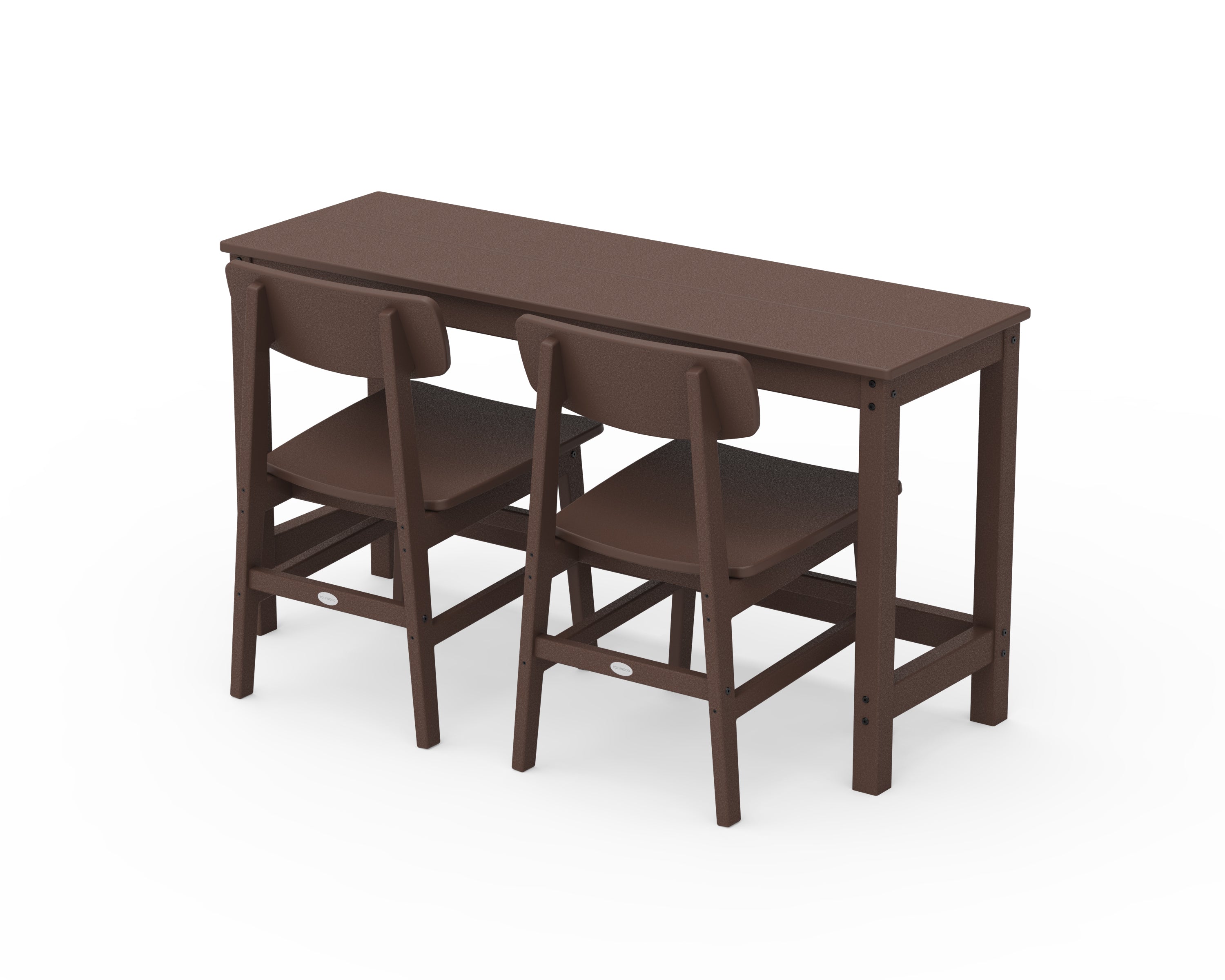 POLYWOOD® Modern Studio Urban Chair 3-Piece Balcony Set in Mahogany