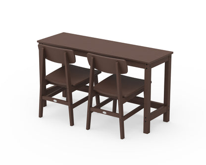 POLYWOOD® Modern Studio Urban Chair 3-Piece Balcony Set in Mahogany
