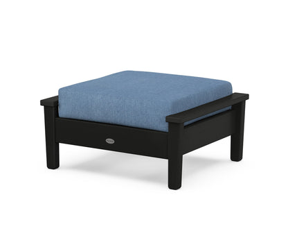 POLYWOOD® Prescott Deep Seating Ottoman in Black / Sky Blue