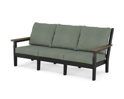 POLYWOOD® Chippendale Deep Seating Sofa in Black / Kona / Cast Sage