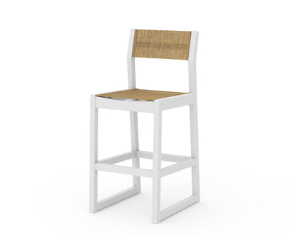 POLYWOOD® EDGE Sling Bar Side Chair in White / Burlap Sling