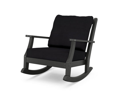 Country Living Wovendale Deep Seating Rocking Chair in Black / Midnight Linen