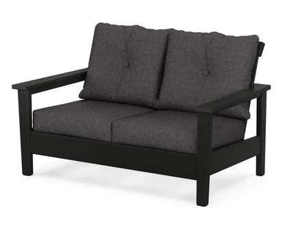 POLYWOOD® Prescott Deep Seating Loveseat in Black / Ash Charcoal