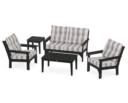 Vineyard 5 Piece Deep Seating Set - Black