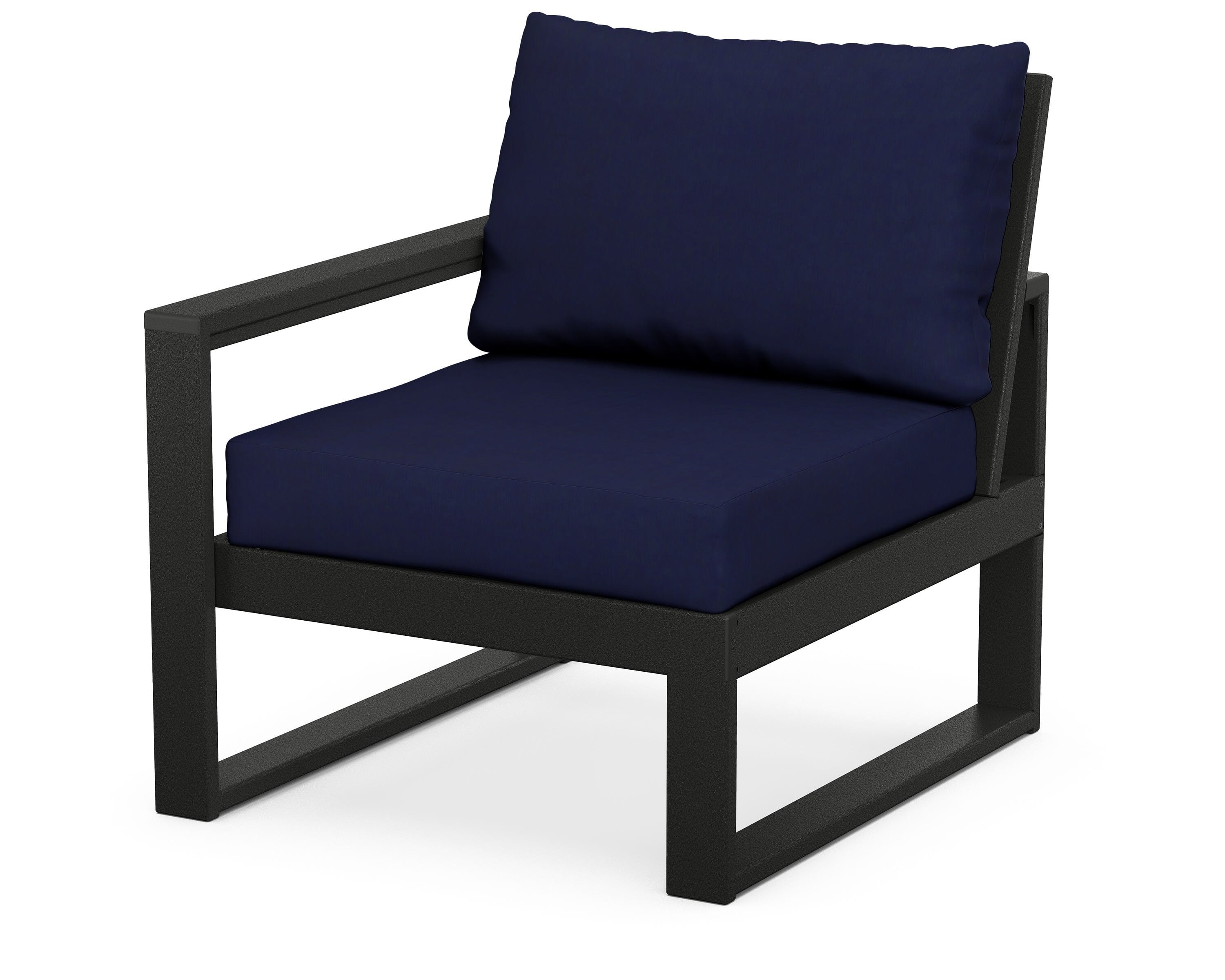 POLYWOOD® EDGE Modular Left Arm Chair in Black / Navy