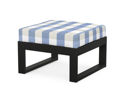 Unbranded Modular Ottoman - Modern in Black / Buffalo Plaid Sky Blue