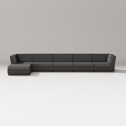 PW Designer Series Elevate 6-Piece Chaise Sectional in Vintage Coffee / Spectrum Carbon