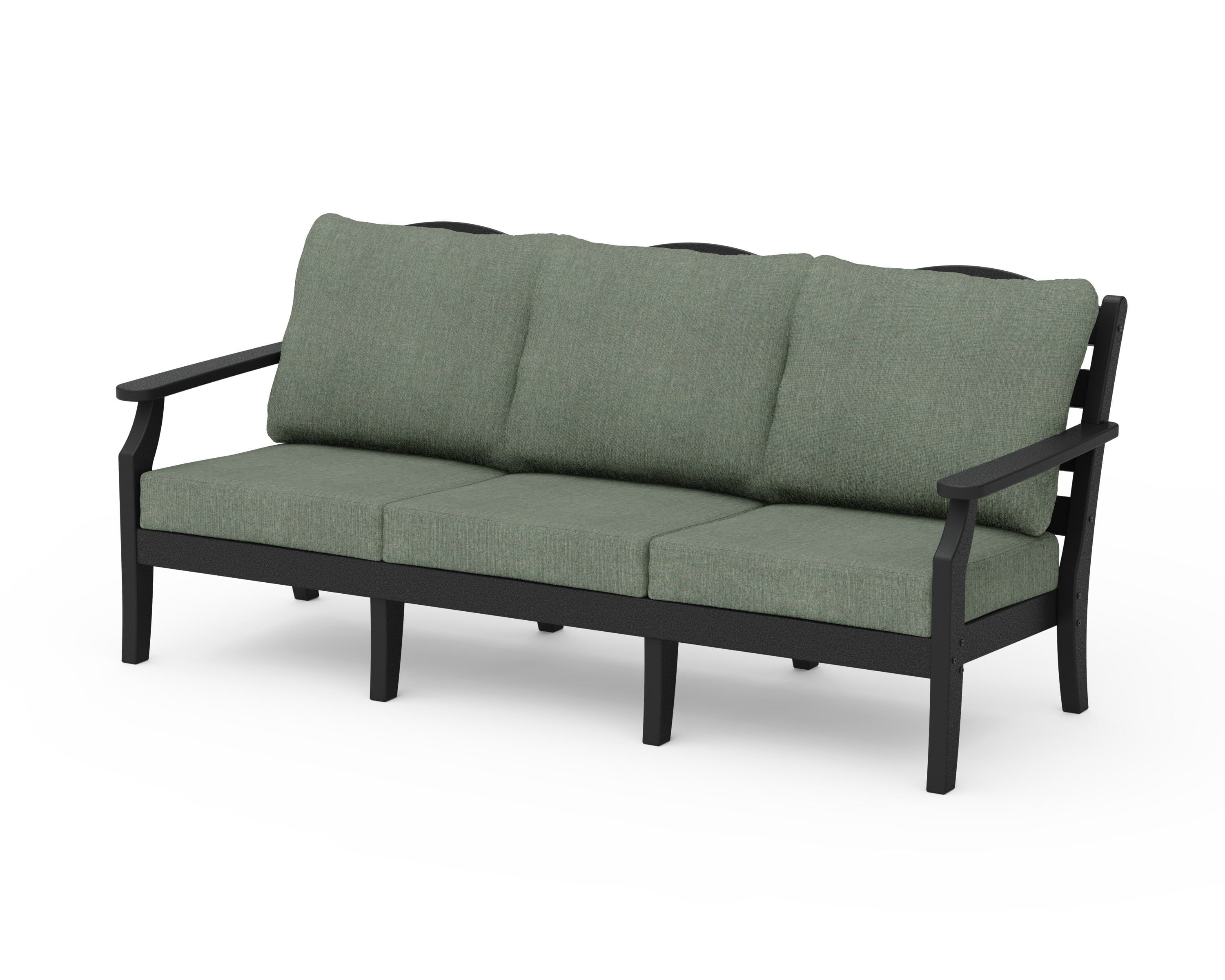 Draper James™ by  POLYWOOD® Savannah Deep Seating Sofa in Black / Cast Sage