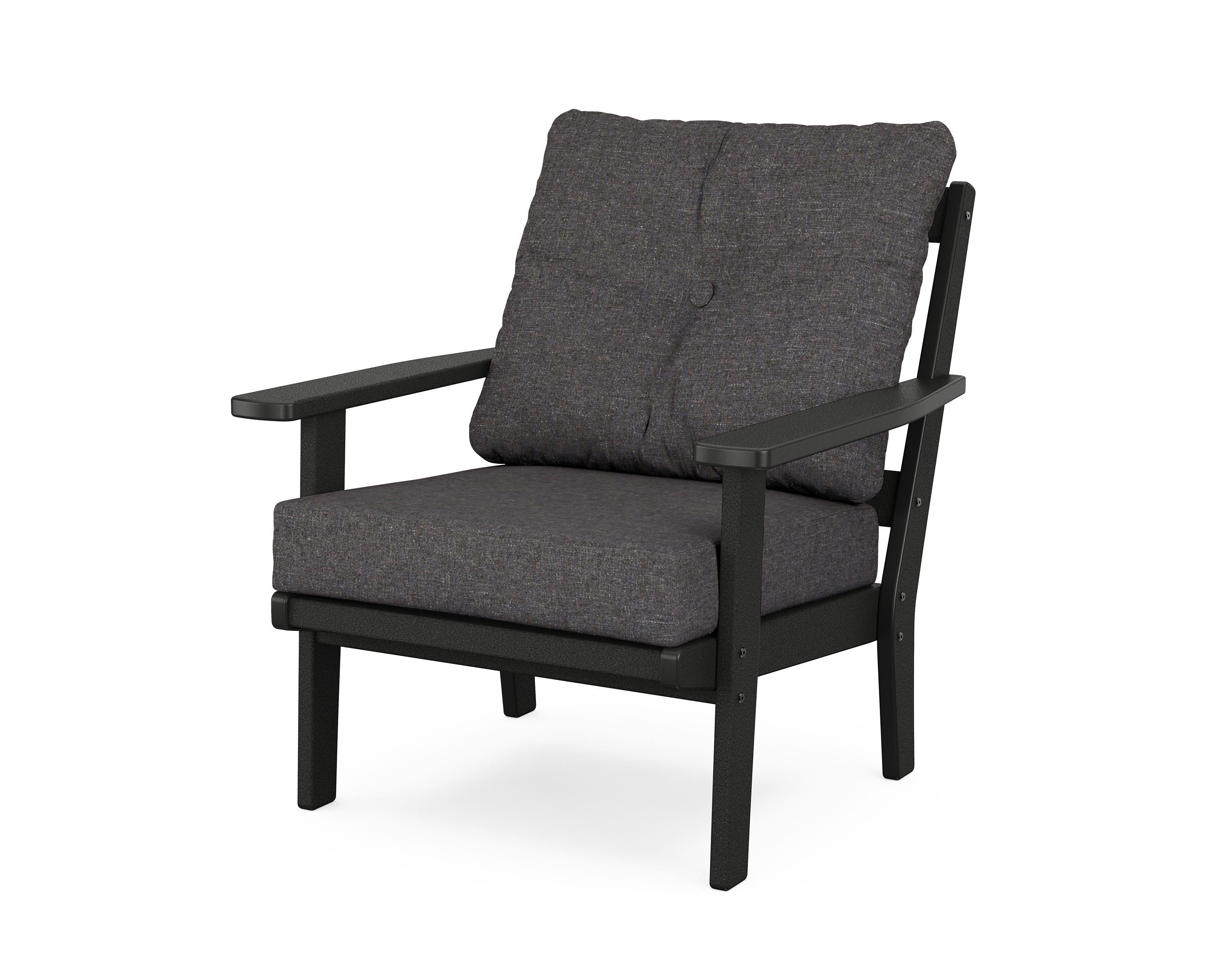 POLYWOOD® Oxford Deep Seating Chair in Black / Ash Charcoal