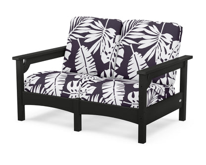 POLYWOOD® Club Loveseat in Black / Leaf Navy