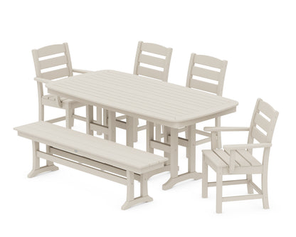 POLYWOOD® Lakeside 6-Piece Dining Set with Bench in Sand