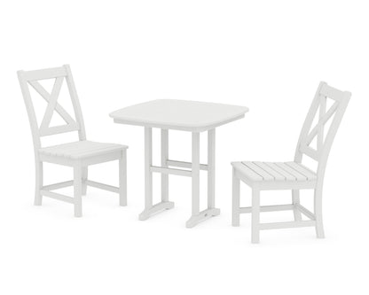 POLYWOOD® Braxton Side Chair 3-Piece Dining Set in White