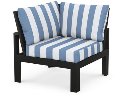 Unbranded Modular Corner Chair in Black / Cabana Stripe Sky Blue