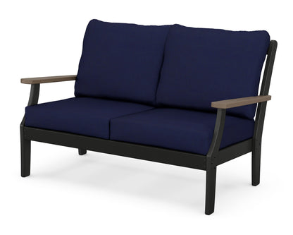 POLYWOOD® Braxton Deep Seating Loveseat in Black / Kona / Navy