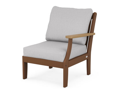 POLYWOOD® Braxton Modular Right Arm Chair in Teak / Natural / Granite