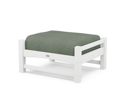 POLYWOOD® Club Ottoman in White / Cast Sage