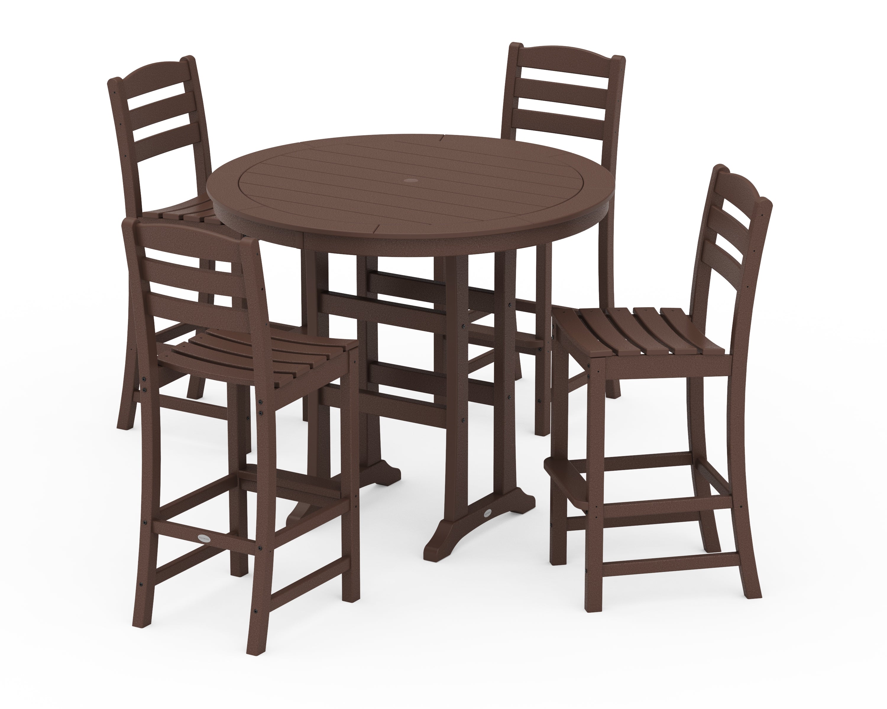 POLYWOOD® La Casa Café 5-Piece Side Chair Bar Dining Set in Mahogany