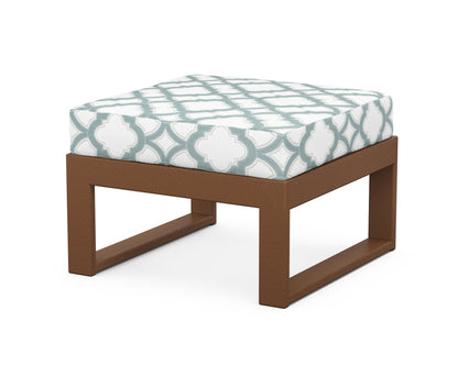 Unbranded Modular Ottoman - Modern in Teak / Trellis Glacier Spa