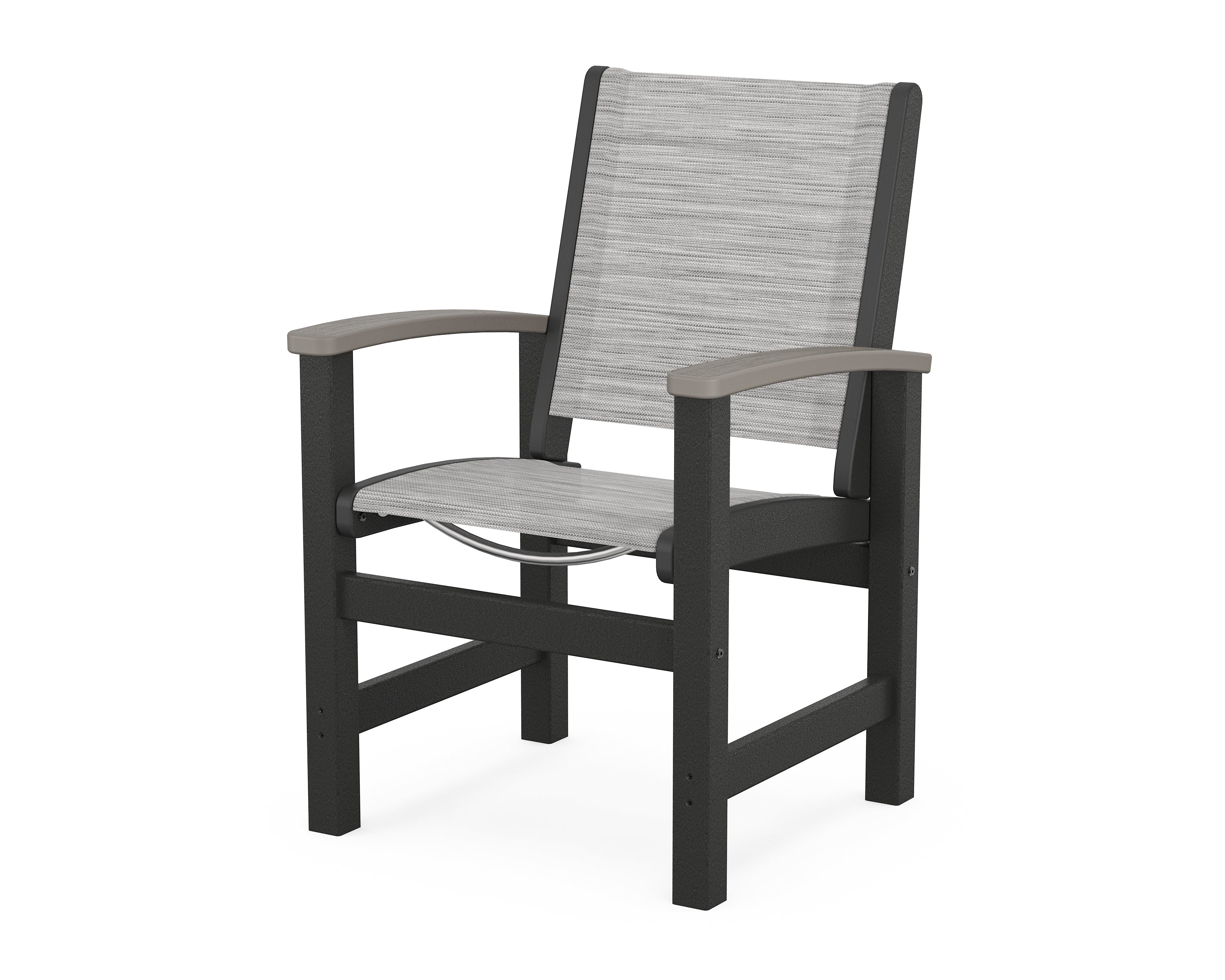 POLYWOOD® Coastal Dining Chair in Black / Driftwood / Metallic Sling