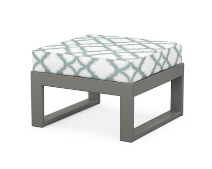 Unbranded Modular Ottoman - Modern in Slate Grey / Trellis Glacier Spa