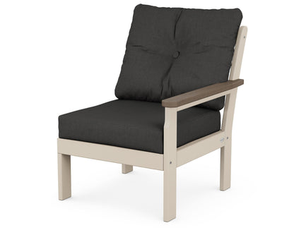 POLYWOOD® Vineyard Modular Right Arm Chair in Sand / Kona / Spectrum Carbon