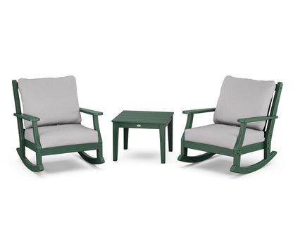 Country Living Wovendale 3-Piece Deep Seating Rocker Set in Green / Granite