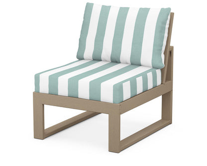 Unbranded Modular Armless Chair in Vintage Sahara / Cabana Stripe Glacier Spa
