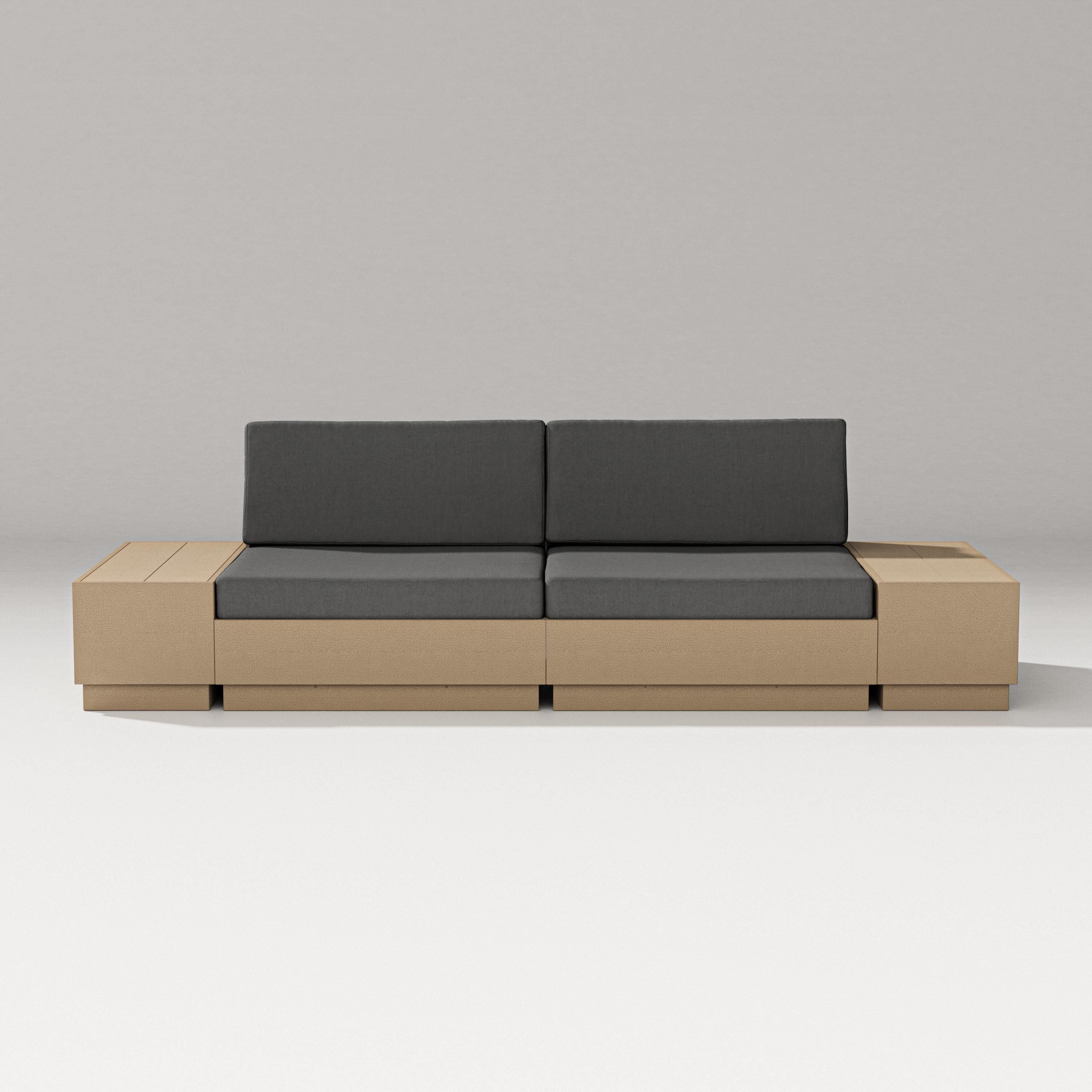 PW Designer Series Elevate 4-Piece Loveseat Sectional in Vintage Sahara / Spectrum Carbon