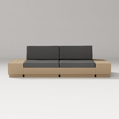 PW Designer Series Elevate 4-Piece Loveseat Sectional in Vintage Sahara / Spectrum Carbon