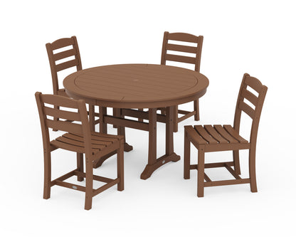 POLYWOOD® La Casa Café 5-Piece Side Chair Dining Set in Teak