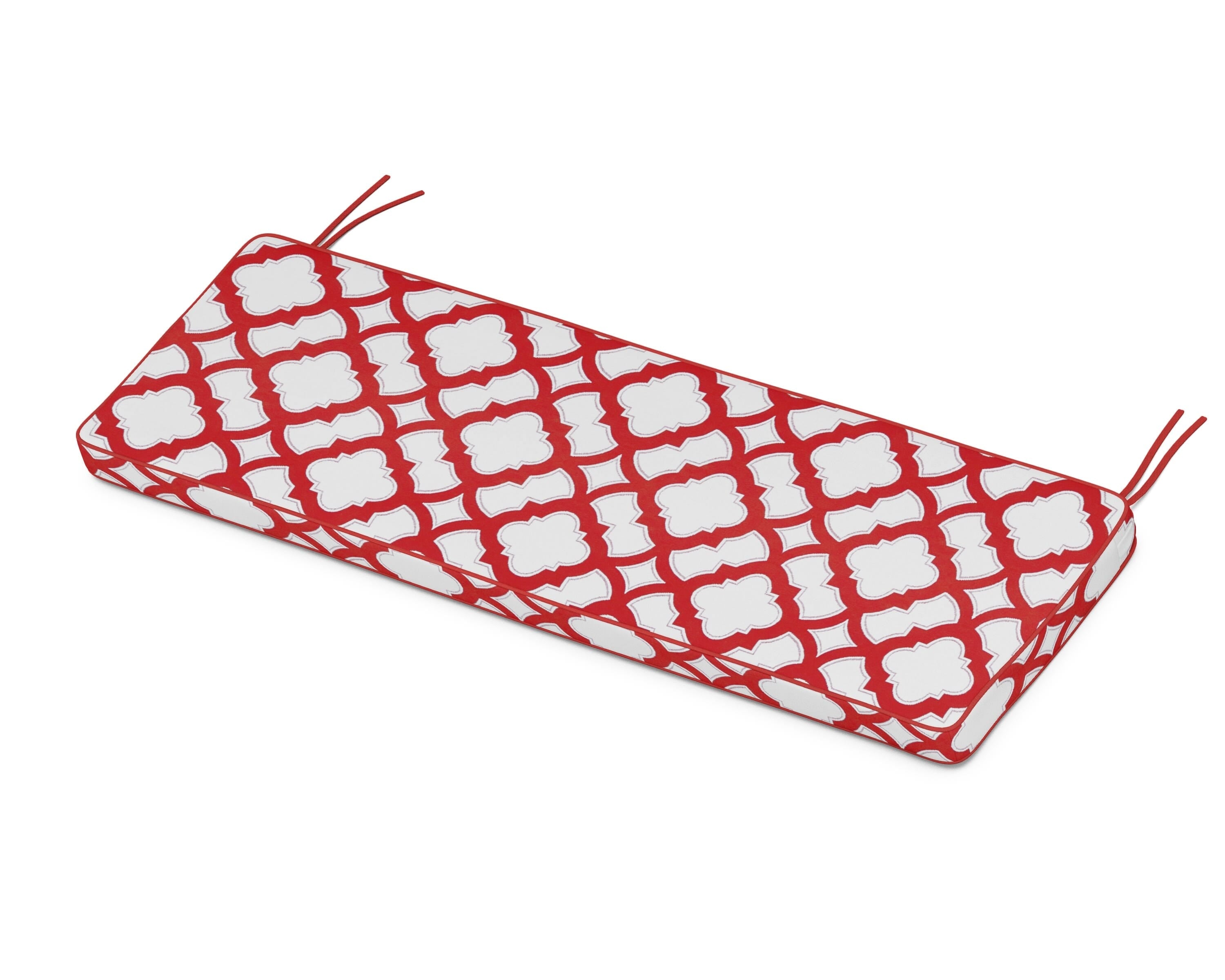 Martha Stewart by POLYWOOD® Chinoiserie Bench Seat Cushion in Trellis Crimson