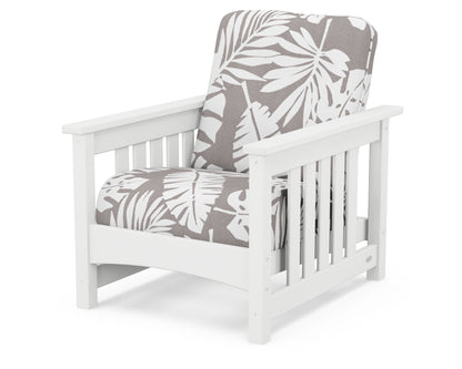 POLYWOOD® Club Mission Chair in White / Leaf Grey Mist