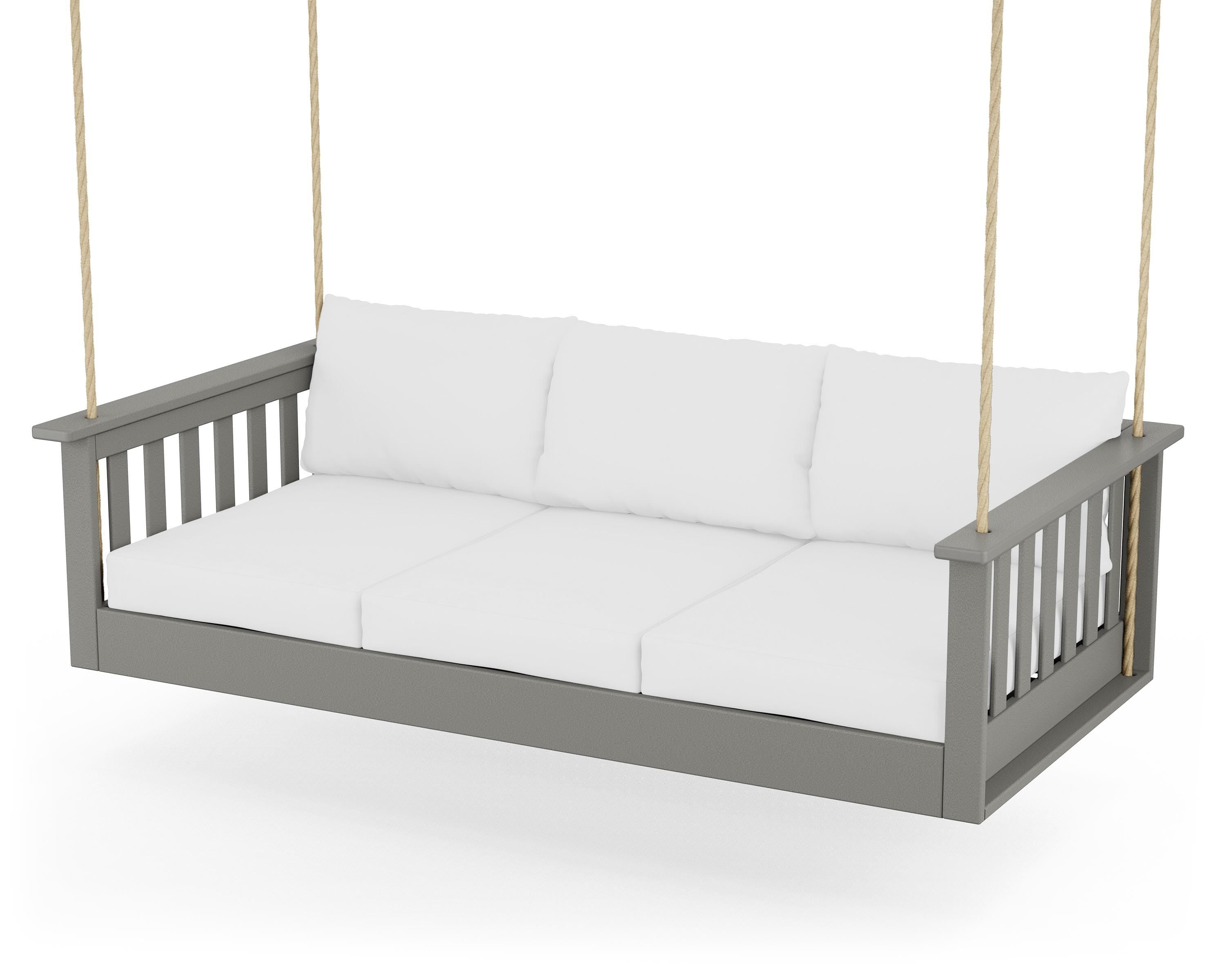 POLYWOOD® Vineyard Daybed Swing in Slate Grey / Natural