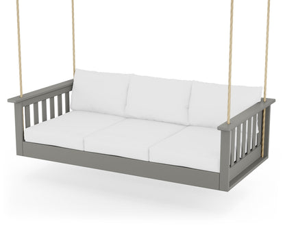 POLYWOOD® Vineyard Daybed Swing in Slate Grey / Natural