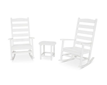 POLYWOOD® Shaker 3-Piece Porch Rocking Chair Set in White