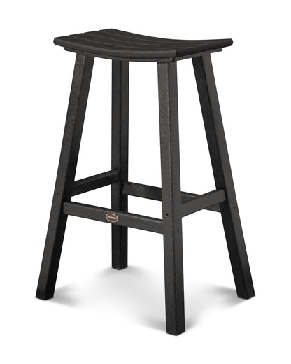 POLYWOOD® Traditional 30" Saddle Bar Stool in Black