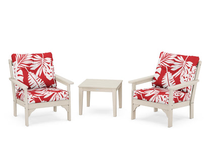 POLYWOOD® Vineyard 3-Piece Deep Seating Set in Sand / Leaf Crimson