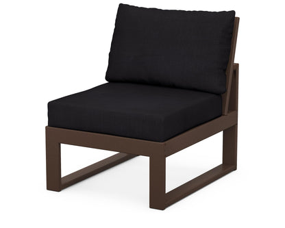 Unbranded Modular Armless Chair in Mahogany / Midnight Linen