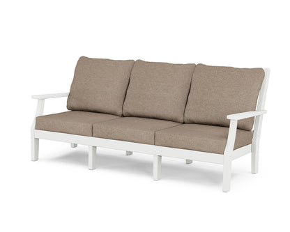 Country Living Wovendale Deep Seating Sofa in White / Spiced Burlap