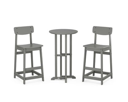 POLYWOOD® Modern Studio Urban Bar Chair 3-Piece Bistro Set in Slate Grey