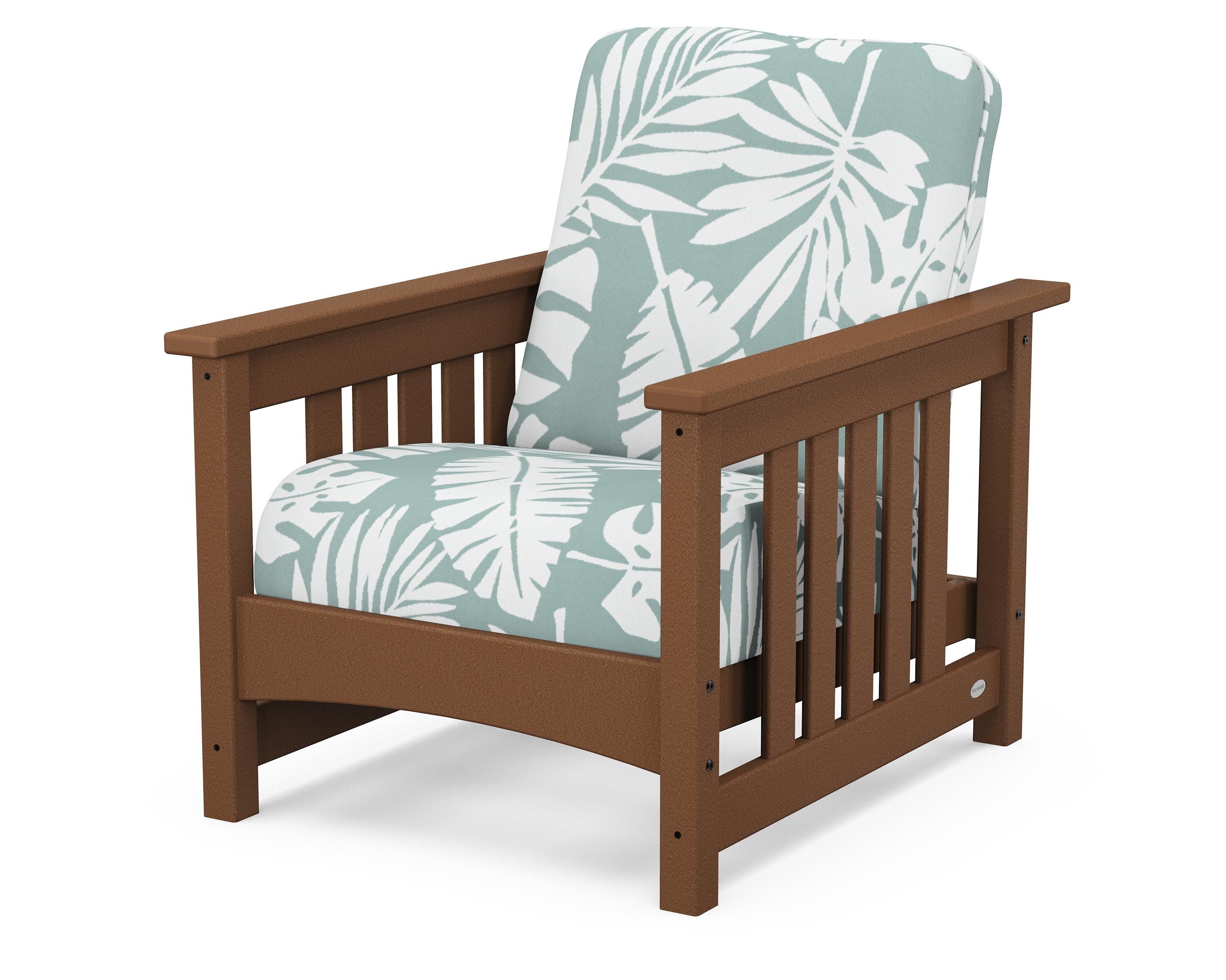 POLYWOOD® Club Mission Chair in Teak / Leaf Glacier Spa