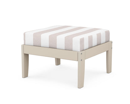 Unbranded Modular Ottoman - Classic in Sand / Cabana Stripe Dune Burlap