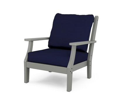Country Living Wovendale Deep Seating Chair in Slate Grey / Navy