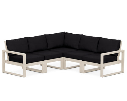 POLYWOOD® EDGE 5-Piece Modular Deep Seating Set in Sand / Midnight Linen