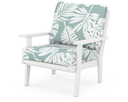POLYWOOD® Grant Park Deep Seating Chair in White / Leaf Glacier Spa