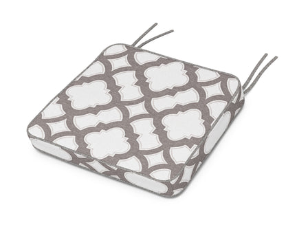 Martha Stewart by POLYWOOD® Chinoiserie Arm Chair Seat Cushion in Trellis Grey Mist