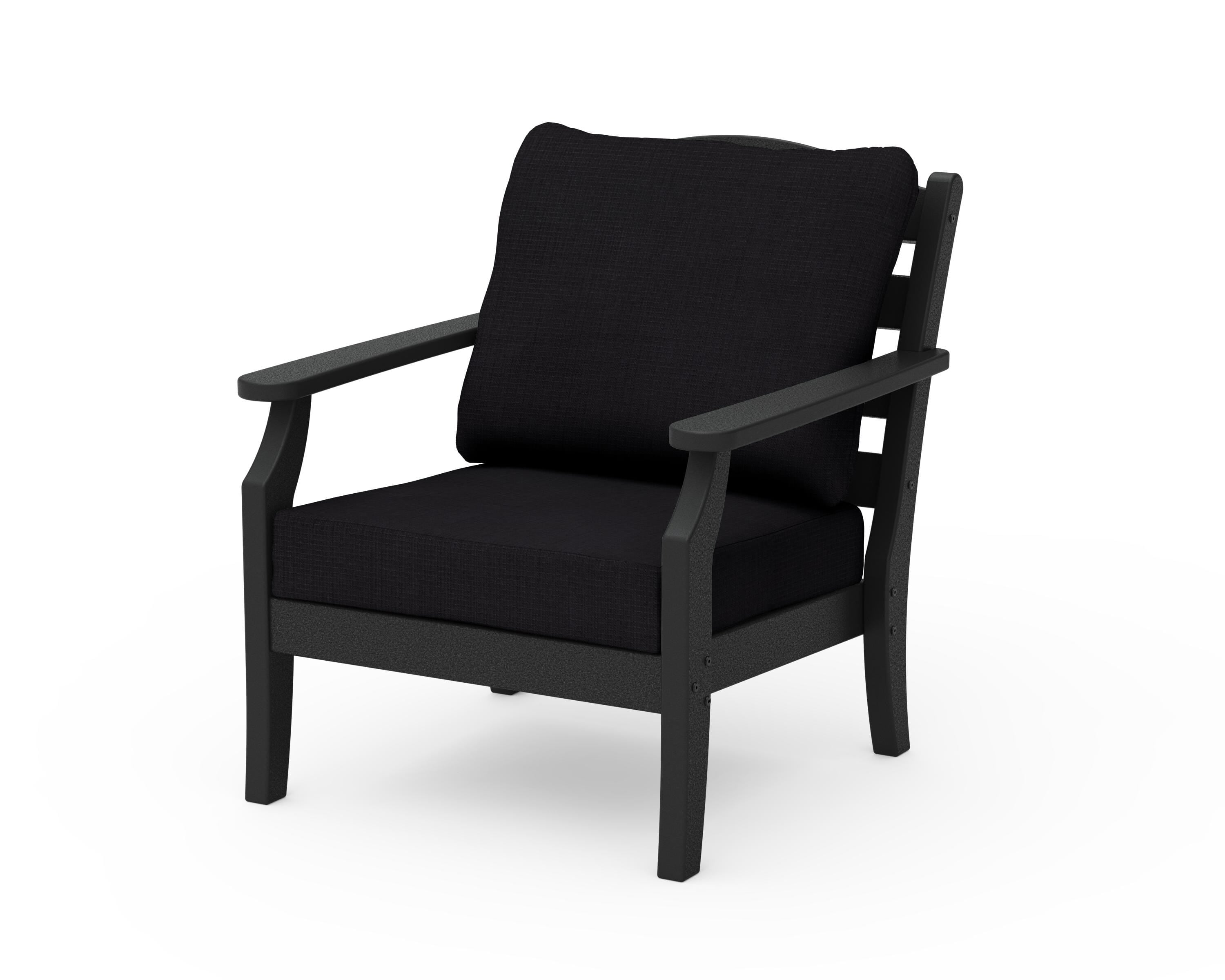 Draper James™ by  POLYWOOD® Savannah Deep Seating Chair in Black / Midnight Linen