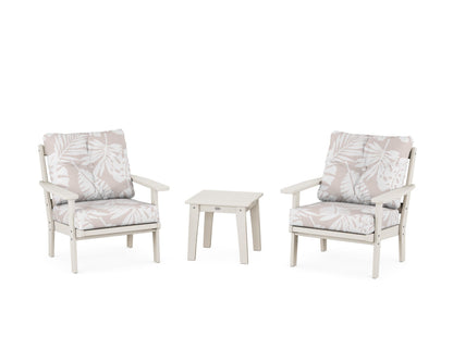 POLYWOOD® Prairie 3-Piece Deep Seating Set in Sand / Leaf Dune Burlap