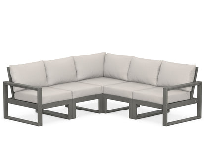 POLYWOOD® EDGE 5-Piece Modular Deep Seating Set in Slate Grey / Cast Ash