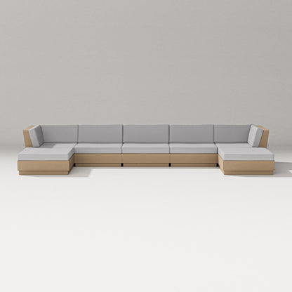 PW Designer Series Elevate 7-Piece Double Chaise Sectional in Vintage Sahara / Granite